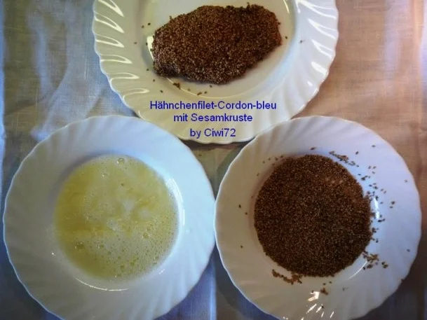 Rezept: Hähnchenbrustfilet in Sesamkruste Bild Nr. 4 Hähnchenbrustfilet in Sesamkruste - Rezept - Bild Nr. 4