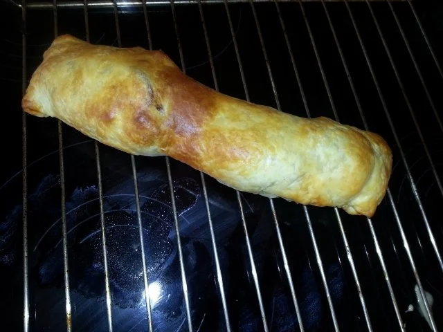 Schweinefilet in Blätterteig mit Zucchini-Kartoffelauflauf - Rezept