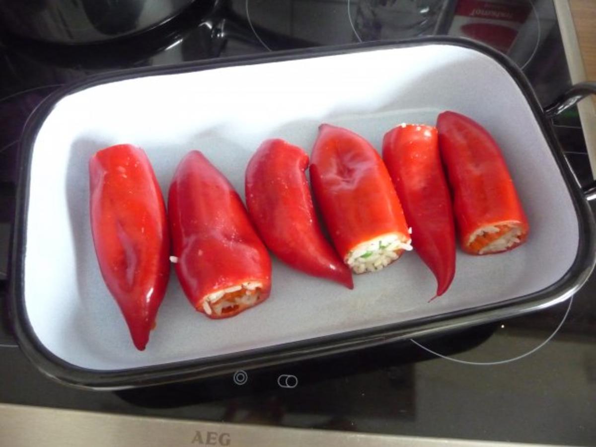 Fleischlos : Paprika mit Gemüsereis gefüllt aus dem Backofen.... - Rezept - Bild Nr. 6
