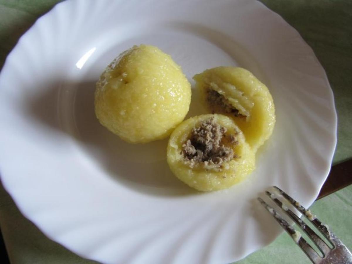 Gefüllte Kartoffelklöße mit Pfälzer – Leberwurst - Rezept