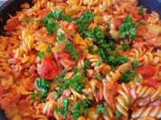 Zucchini - Aubergienen - Tomaten Nudelpfanne - Rezept