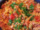Zucchini - Aubergienen - Tomaten Nudelpfanne - Rezept