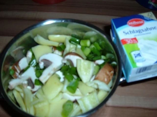 Rezept: Gemüse : Champignons -Paprika - Frühlingszwiebeln Bild Nr. 2 Gemüse : Champignons -Paprika - Frühlingszwiebeln - Rezept - Bild Nr. 2