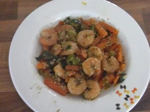 Garnelenpfännchen, bißchen scharf! - Rezept