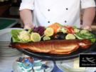 Geräucherte Lachsforelle auf Bandnudeln mit Zitronensahnesoße - Rezept