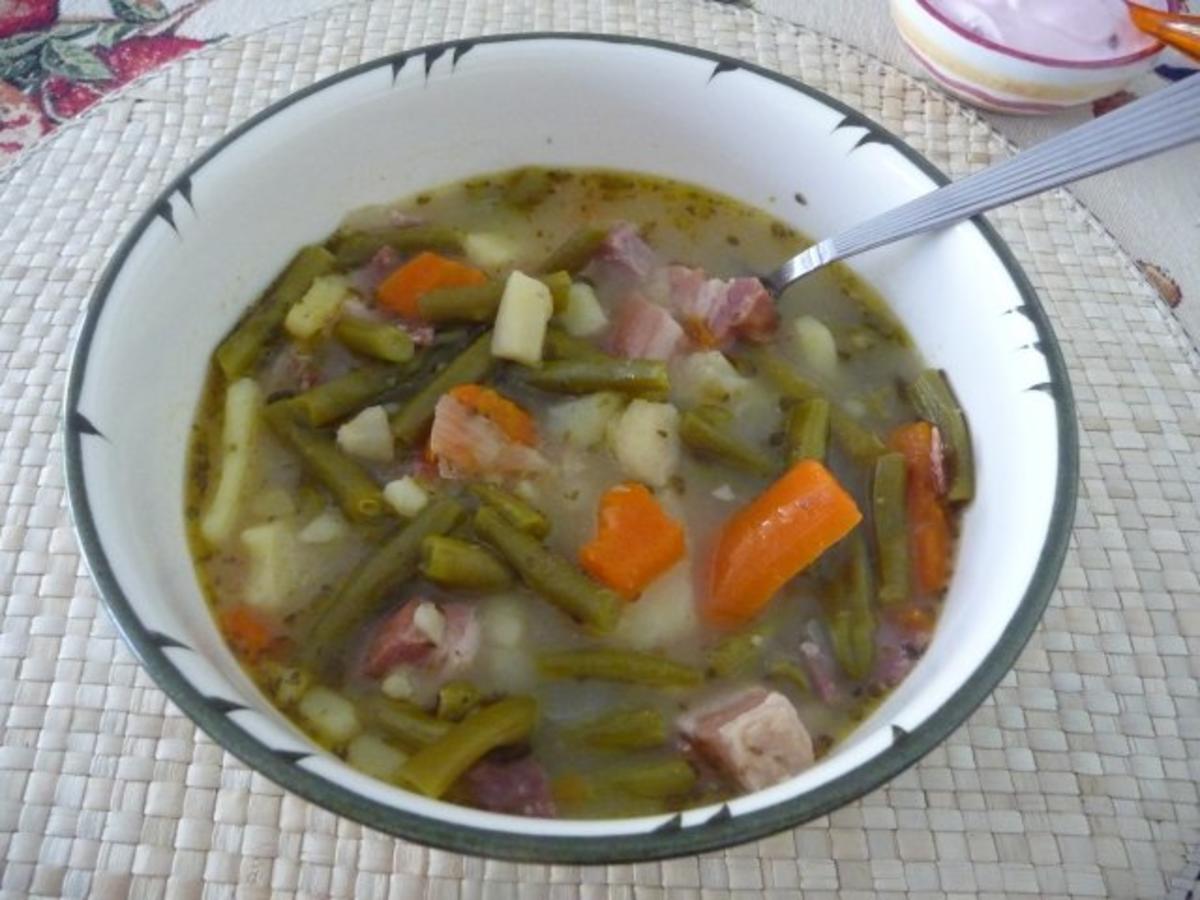 Suppen & Eintöpfe : Bohnen mit geräuchertem Bauchspeck - Rezept