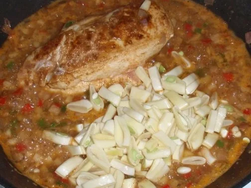 Rezept: scharfe Hähnchenbrust auf Gemüse mit Tomatenreis Bild Nr. 6 scharfe Hähnchenbrust auf Gemüse mit Tomatenreis - Rezept - Bild Nr. 6