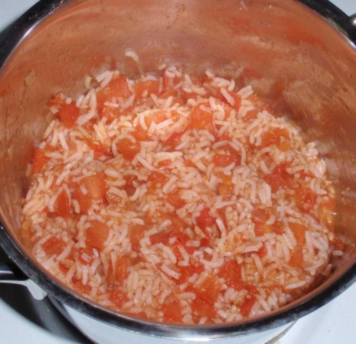 scharfe Hähnchenbrust auf Gemüse mit Tomatenreis - Rezept - Bild Nr. 10