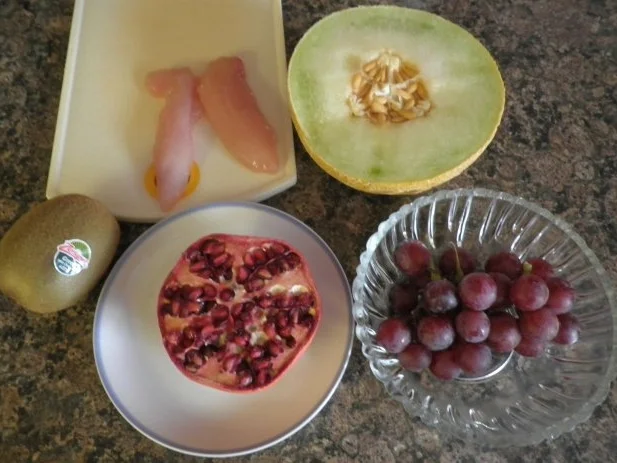 Rezept: Melonensalat und Hähnchen ... Bild Nr. 3 Melonensalat und Hähnchen ... - Rezept - Bild Nr. 3