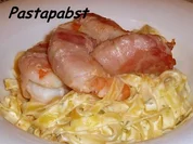 Rezept: Tagliatelle mit Speckgarnelen in Limonensauce Tagliatelle mit Speckgarnelen in Limonensauce - Rezept