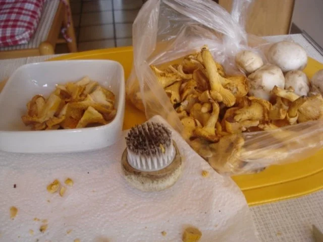 Steaks mit Zwiebelhaube, Rosmarin Pommes frites und Pfifferlingen mit Champignons - Rezept - Bild Nr. 9