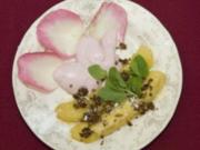 Karamellbananen mit Himbeerschaum und Haselnusskrokant (Kader Loth) - Rezept