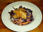 Rotkohlsalat mit Gyros-Putenstreifen - Rezept