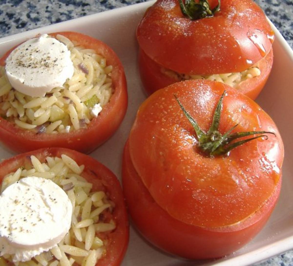 Tomaten mit Kritharaki  und Ziegenkäse - Füllung - Rezept - Bild Nr. 5