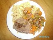 Rezept: Gefüllte Wildroulade mit Spiralnudeln Gefüllte Wildroulade mit Spiralnudeln - Rezept