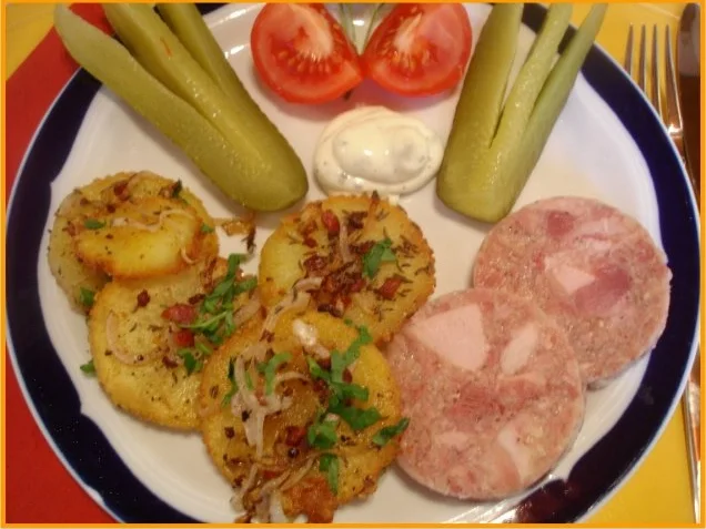 Bratkartoffelblüten mit Sülze - Rezept