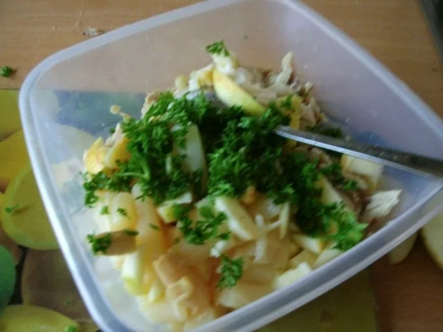 Brathähnchensalat mit Apfel und Spargel - Rezept - Bild Nr. 7