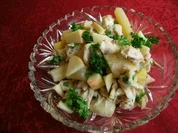 Brathähnchensalat mit Apfel und Spargel - Rezept