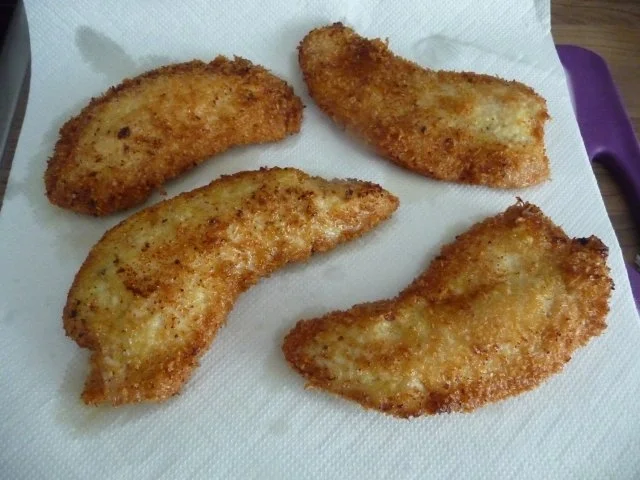 Geflügel : Putenbrust mit Kokos-panade mit Gemüse an Penne - Rezept - Bild Nr. 16