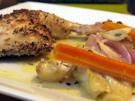 Backofenhuhn mit Pfeffer, Senf und Fenchel - Rezept - Bild Nr. 15