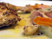 Backofenhuhn mit Pfeffer, Senf und Fenchel - Rezept