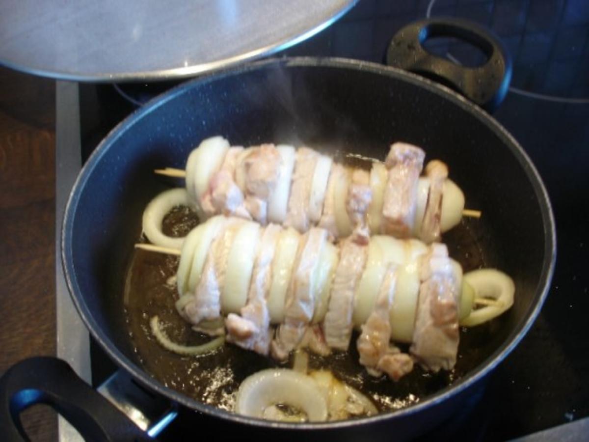Schweinefiletspieße mit Currysauce und Backofen Pommes frites - Rezept - Bild Nr. 15