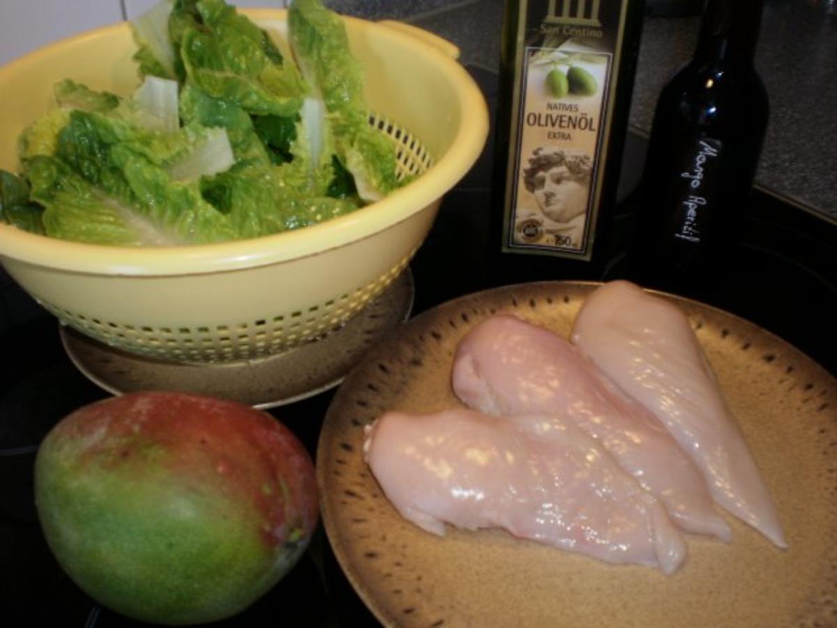 Romana-Salat mit Mango und Hähnchen - Rezept - Bild Nr. 2