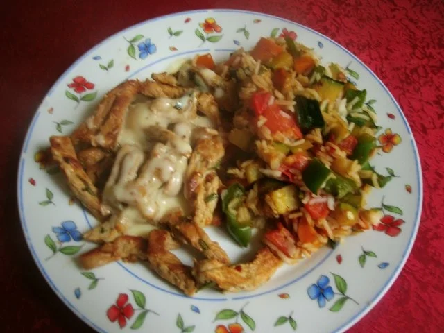 Gemüsereis mit Geschnetzeltem vom Minutensteak - Rezept