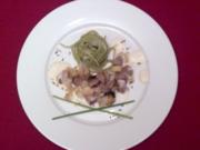 Lammragout mit Fenchel, Oliven und Lavendel auf grünen Bandnudeln - Rezept