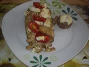 Rezept: Gefüllte Aubergine und Champignons Gefüllte Aubergine und Champignons - Rezept