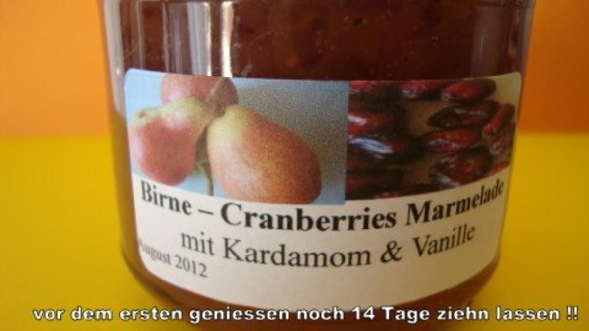 Birnen - Cranberrie Marmelade - Rezept