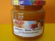 Aprikosen - Birnen Marmelade mit Mandelkrokant - Rezept