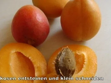 Aprikosen - Birnen Marmelade mit Mandelkrokant - Rezept - Bild Nr. 3
