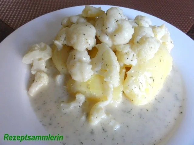 Gemüse:   BLUMENKOHL  an Bêchamelsauce - Rezept