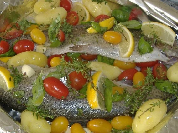 Rezept: Forellen mit Tomatenfüllung Bild Nr. 3 Forellen mit Tomatenfüllung - Rezept - Bild Nr. 3
