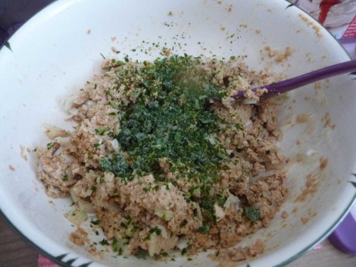 Fleischlos : Tofu-Soja-Kräuter-Bällchen an Kartoffeln - Rezept - Bild Nr. 8