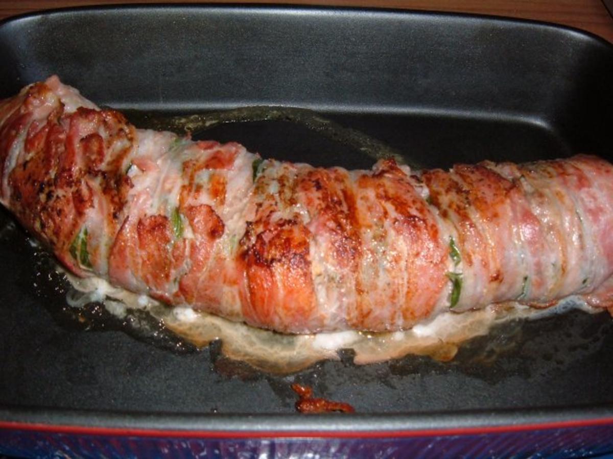 Fleisch : Schweinefilet mit Basilikumblättern - Rezept - Bild Nr. 5