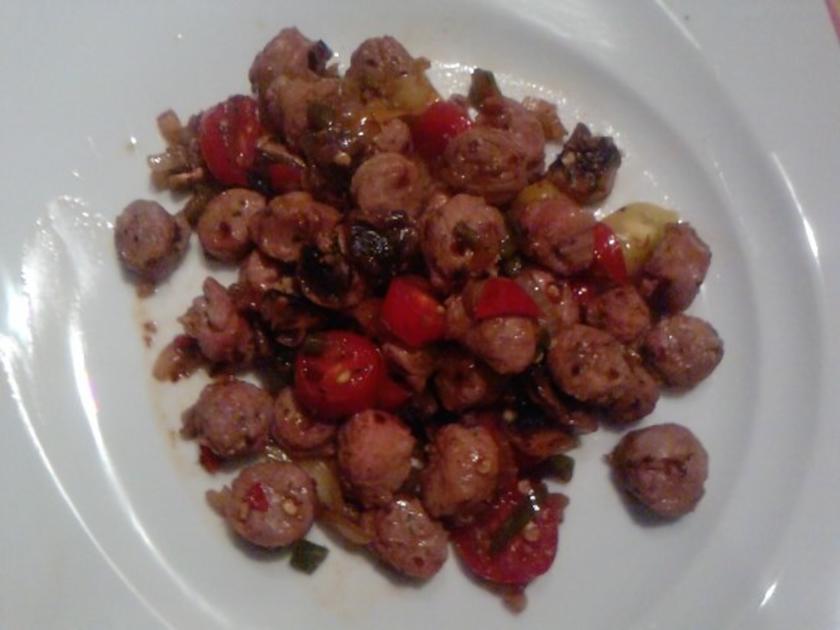 Pan Salsiccia e funghi molto picante -- Wurstpfanne Salsiccia Picante ...