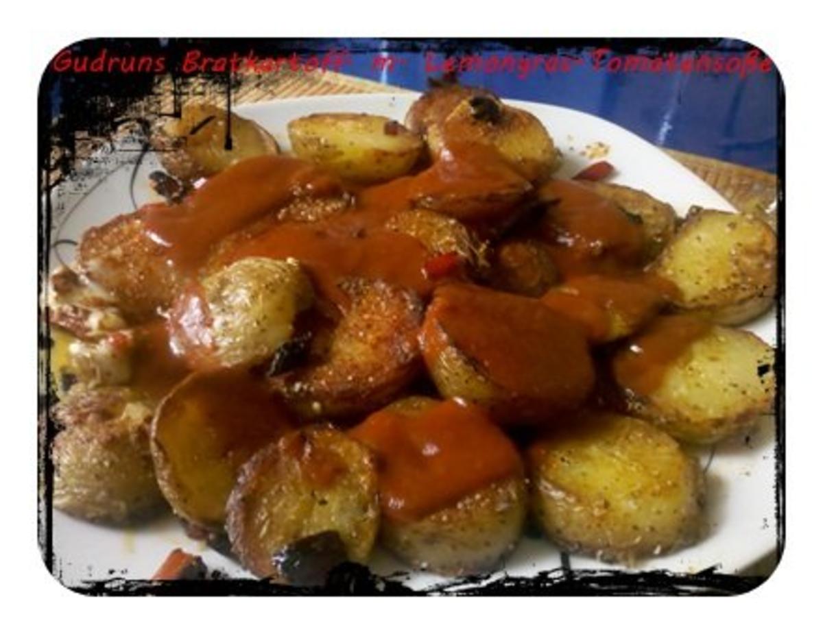 Bilder für Kartoffeln: Bratkartoffeln mit Spiegelei und Tomaten-Lemongras-Soße - Rezept