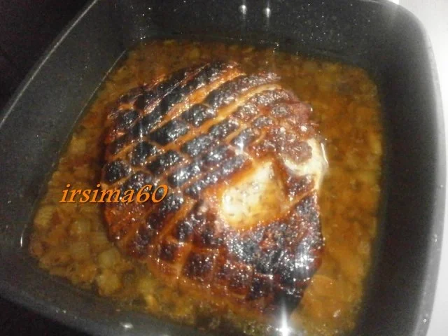 Spanferkelkeule mit Honigkruste - Rezept - Bild Nr. 7