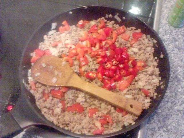 E N C H I L A D A -- I N F E R N A L E --- Weizenmehltortillas gefüllt mit Chili con Carne - Rezept - Bild Nr. 3