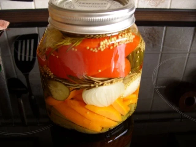 Rezept: Vorrat: Buntes Gemüse sauer eingelegt Vorrat: Buntes Gemüse sauer eingelegt - Rezept