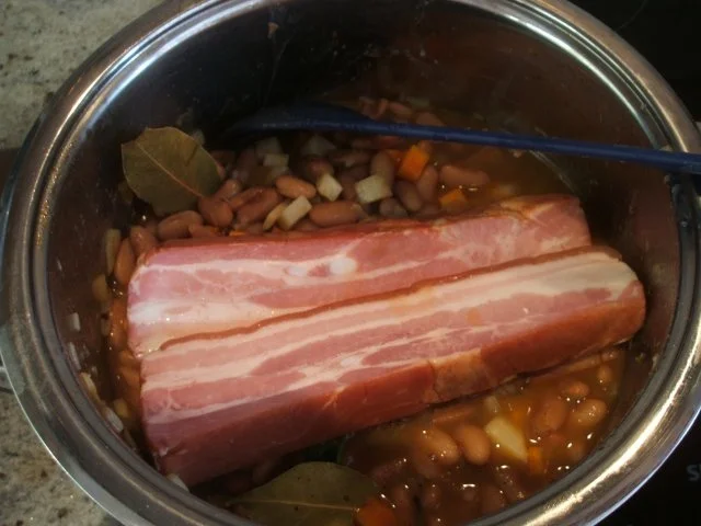 Fleisch: "Bauch mit Bohnakern und Fränkische Klöß´" - Rezept - Bild Nr. 6