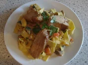 Rezept: Schmorgemüse an Papardelle und Schweinefilet Schmorgemüse an Papardelle und Schweinefilet - Rezept