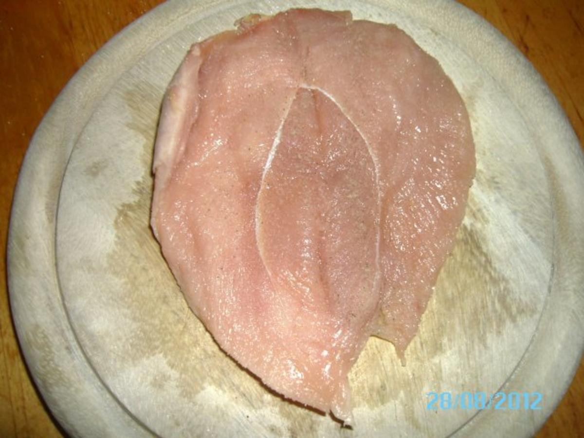Gefülltes Hühnerschnitzel mit Karotten - schnell &amp; einfach - 84 kcal/100g