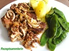 Fleisch:   STIELKOTELETT mit panierten Zwiebeln - Rezept