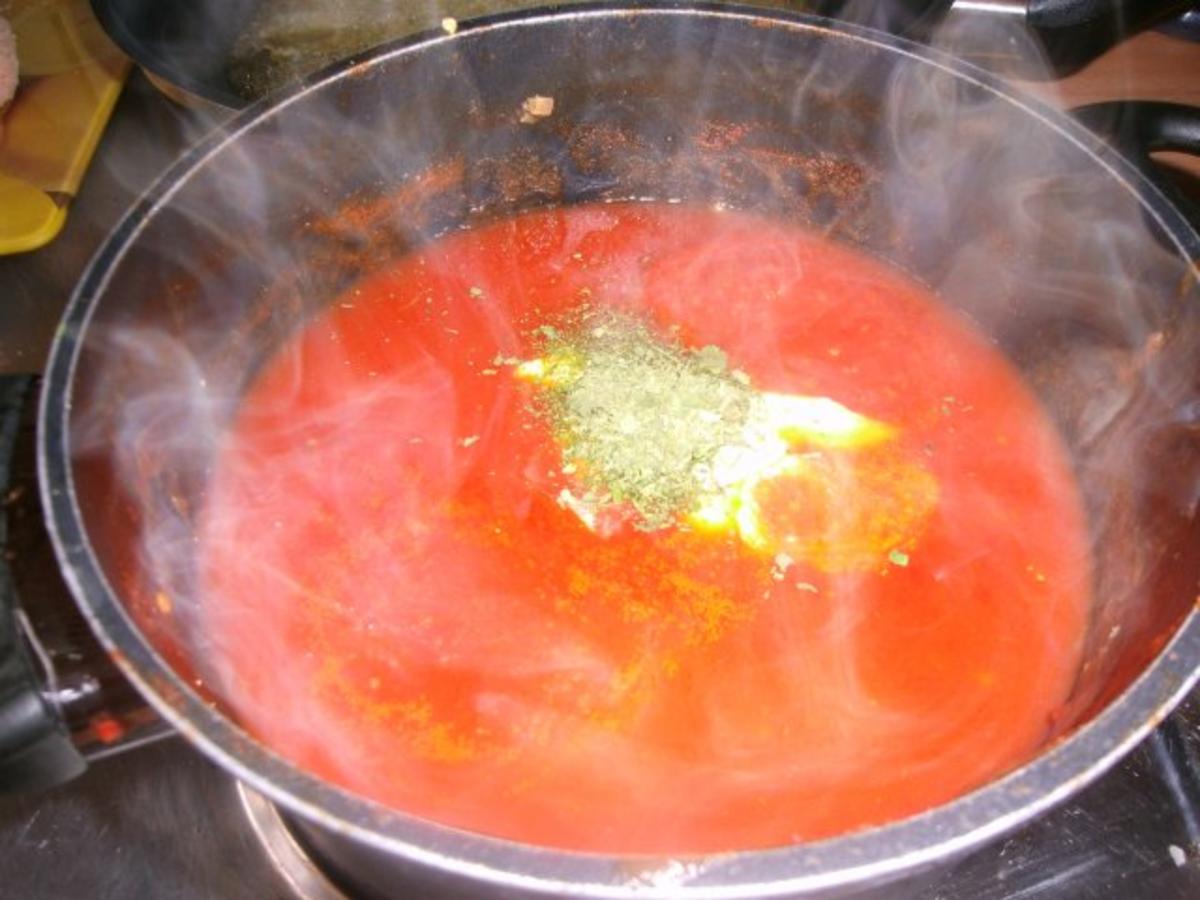 Tomatensuppe mit Reis und käsigen Hackbällchen - Rezept - Bild Nr. 10