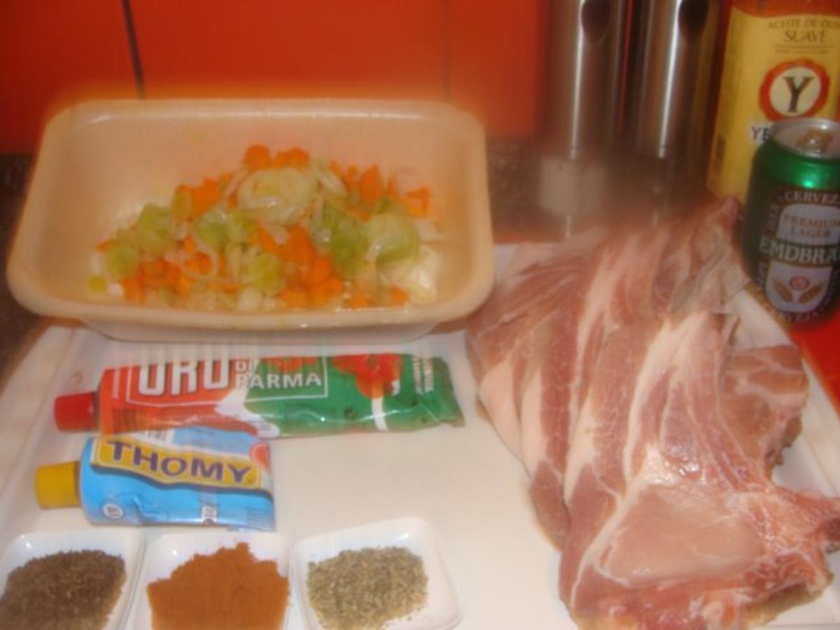 Fleisch : Schweinekottelet im Ofen geschmort- - Rezept - Bild Nr. 3