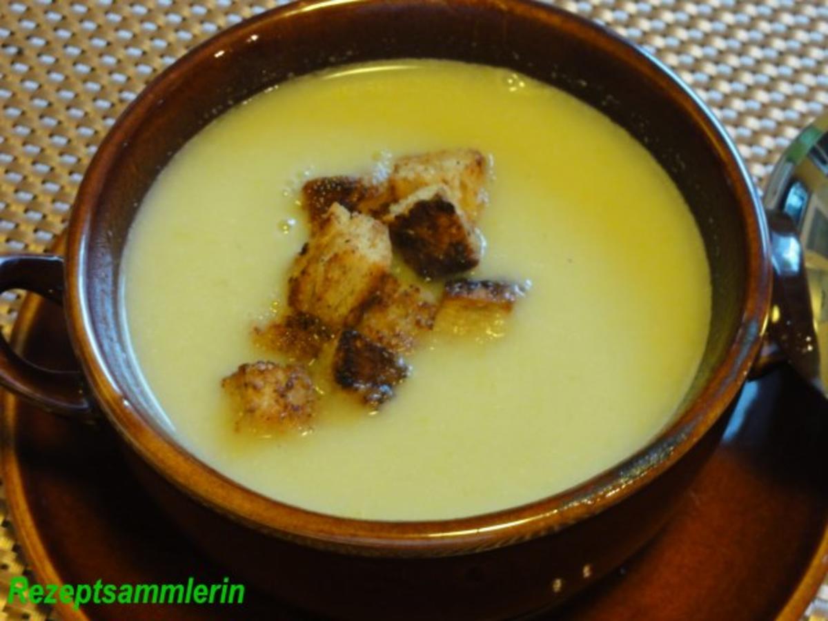 Suppe:    LAUCHCREMSÜPPCHEN mit Croûtons - Rezept