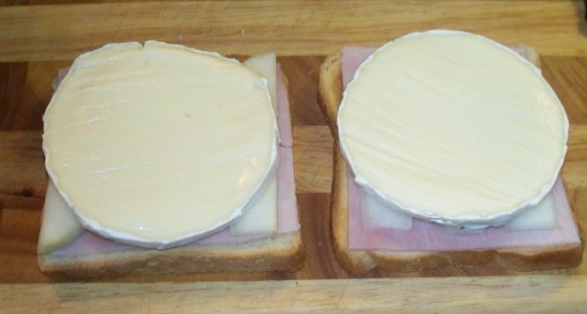 Toast mit Schinken, Birnen und Camembert - Rezept - Bild Nr. 4